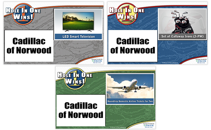 Custom Bonus Prize Hole In One Sign